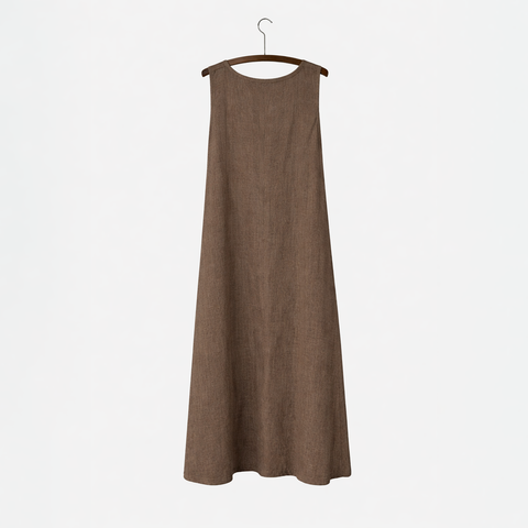 Nygårdsanna-Tie Band Dress Taupe-Norway Designs