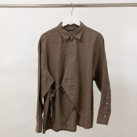 Nygårdsanna-Wrap Shirt Taupe-Norway Designs