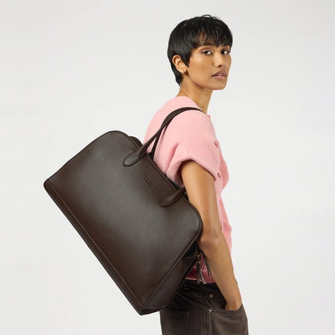 O My Bag Alma 15/16" Soft Grain Leather Chocolate Norway Designs
