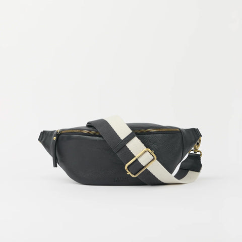 O My Bag Niko Bum Bag Soft Grain Leather Black Norway Designs