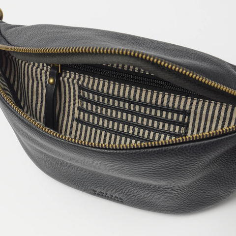 O My Bag Niko Bum Bag Soft Grain Leather Black Norway Designs