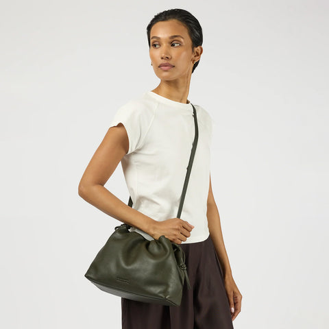 O my Bag Kiki Midi Soft Grain Leather Moss Norway Designs