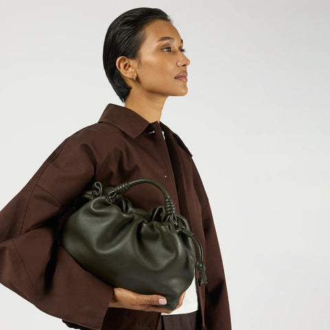 O my Bag Kiki Midi Soft Grain Leather Moss Norway Designs