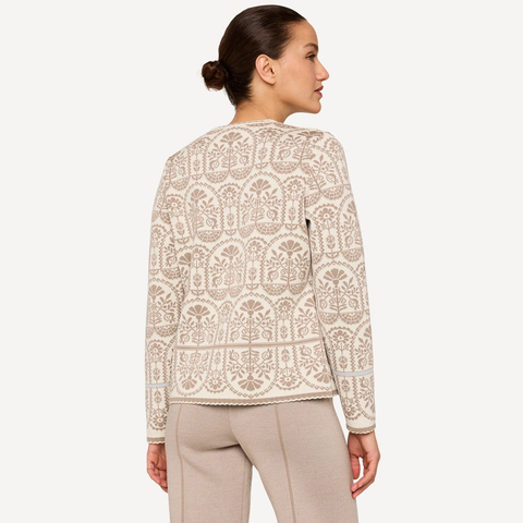 Oleana-Oddrun Cardigan Beige-Norway Designs