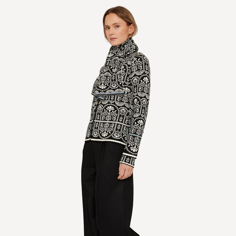 Oleana-Oddrun Cardigan Sort-Norway Designs