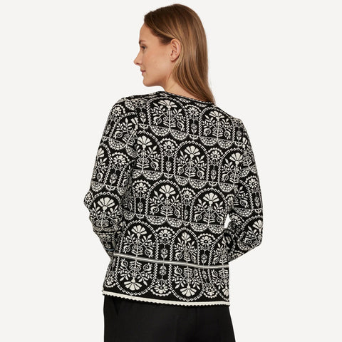 Oleana-Oddrun Cardigan Sort-Norway Designs