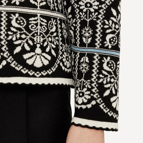 Oleana-Oddrun Cardigan Sort-Norway Designs