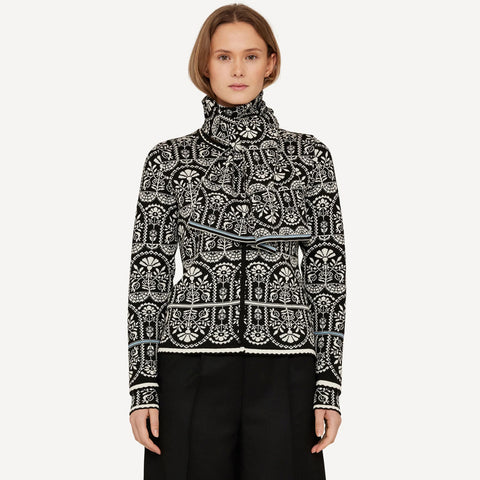Oleana-Oddrun Cardigan Sort-Norway Designs