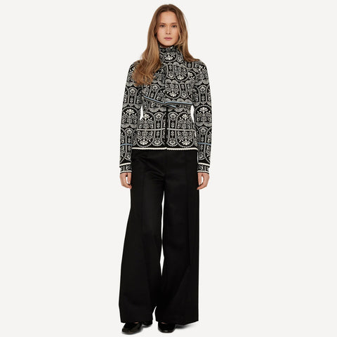 Oleana-Oddrun Cardigan Sort-Norway Designs