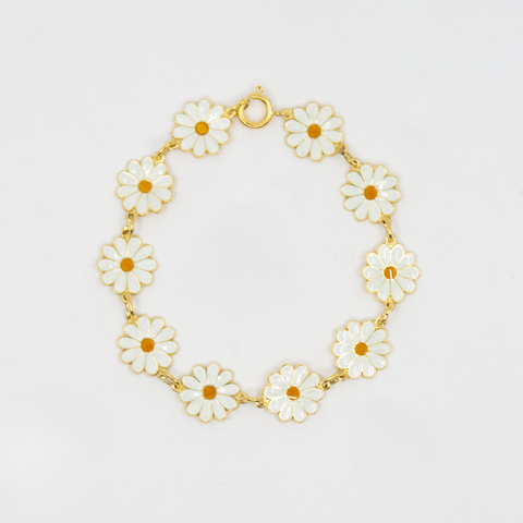 Opro-Prestekrage Armbånd Forgylt/Hvit-Norway Designs
