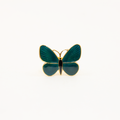 Opro-Sommerfugl Ring Forgylt/Emalje Petrol-Norway Designs