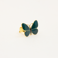 Opro-Sommerfugl Ring Forgylt/Emalje Petrol-Norway Designs