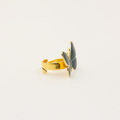 Opro-Sommerfugl Ring Forgylt/Emalje Petrol-Norway Designs