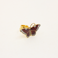 Opro-Sommerfugl Ring Forgylt/Emalje Rød-Norway Designs