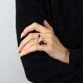 Opro-Sommerfugl Ring Forgylt/Emalje Rød-Norway Designs
