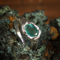 P-S Jewellery-Flow Ring Smaragd/Sølv-Norway Designs