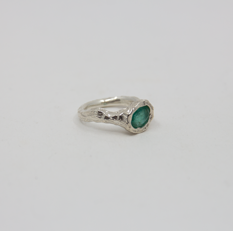 P-S Jewellery-Flow Ring Smaragd/Sølv-Norway Designs