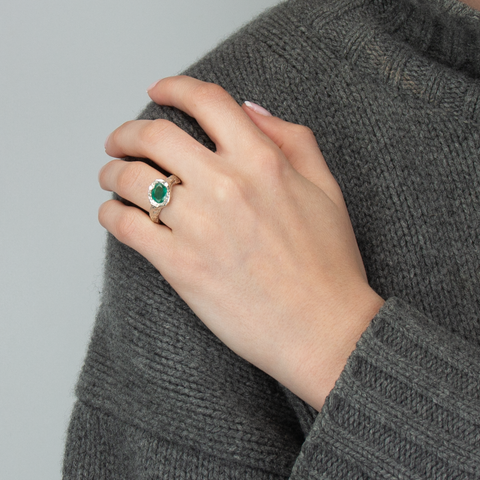 P-S Jewellery-Flow Ring Smaragd/Sølv-Norway Designs