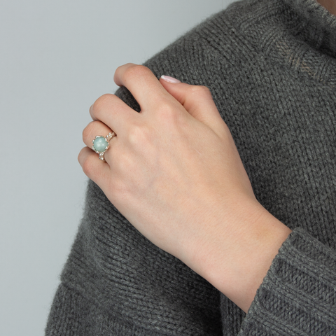 P-S Jewellery-Nett Ring Blå Jade/Sølv-Norway Designs