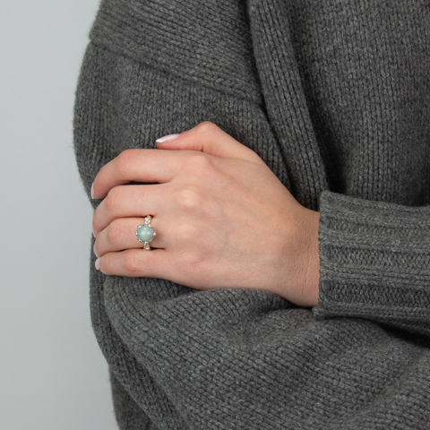 P-S Jewellery-Nett Ring Blå Jade/Sølv-Norway Designs