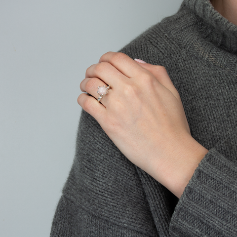 P-S Jewellery-Nett Ring Rosa Jade/Sølv-Norway Designs