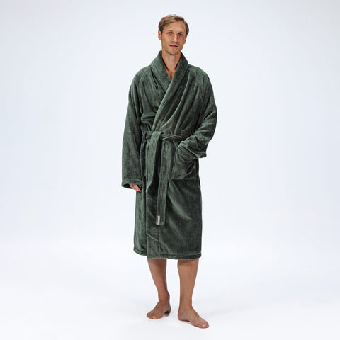 Pelle Vävare-Torekov Badekåpe Herre Forest Green-Norway Designs