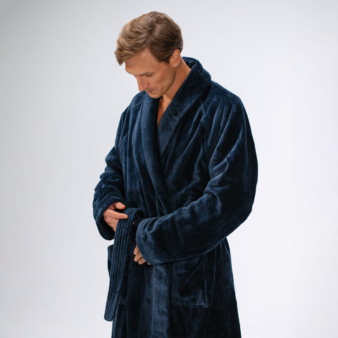 Pelle Vävare-Torekov Badekåpe Herre Navy-Norway Designs