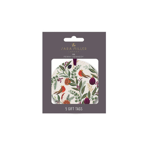 5 stk Merkelapper med julemotivet  Figs & Ferns fra Penny Kennedy