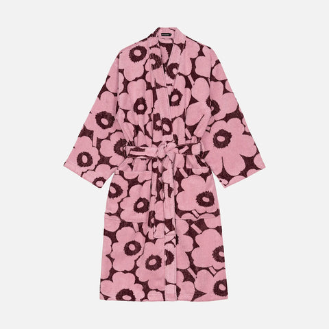 Pieni Unikko Badekåpe fra Marimekko i rosa og burgunder