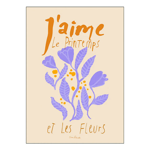 Poster & Frame Plakat 30x40cm Fleurs Violettes - Norway Designs