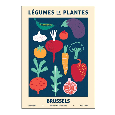 Poster & Frame - Plakat 50x70cm Légumes et Plantes Brussels - Norway Designs