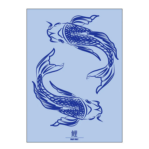 Plakat 30x40cm Koi Blue - Norway Designs