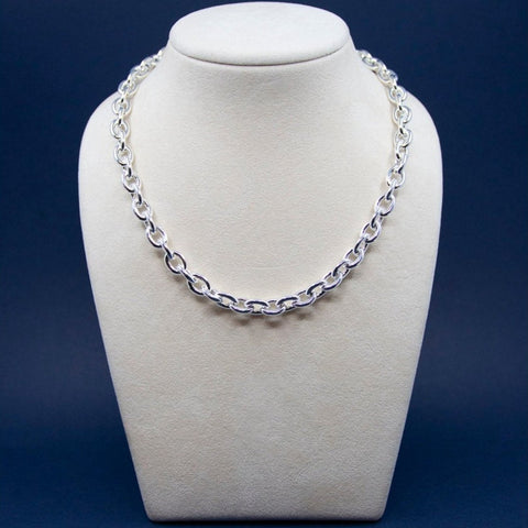 Quinn - Halssmykke Oval 45cm Sølv - Norway Designs