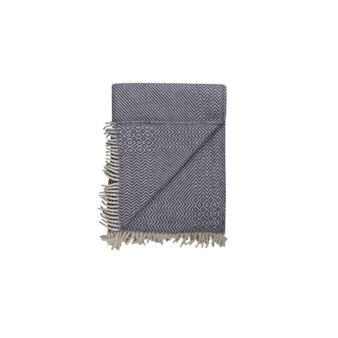 Røros Tweed - Kattefot Pledd Midnight Blue - Norway Designs