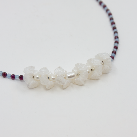 Rackar-Love Heart Halssmykke Granat/Blå Jade-Norway Designs