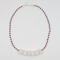 Rackar-Love Heart Halssmykke Rosenkvarts/Granat-Norway Designs