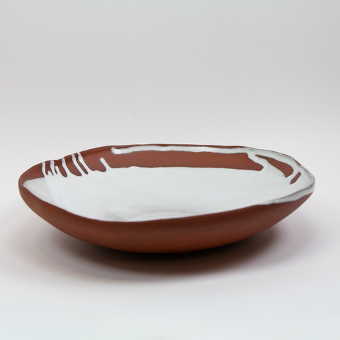 Ragnhild Wik-Skål Terracotta Stengods m/Hvit Glasur 25cm-Norway Designs