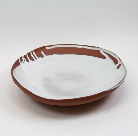 Ragnhild Wik-Skål Terracotta Stengods m/Hvit Glasur 25cm-Norway Designs