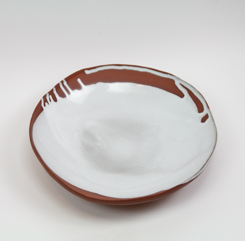 Ragnhild Wik-Skål Terracotta Stengods m/Hvit Glasur 25cm-Norway Designs