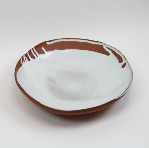 Ragnhild Wik-Skål Terracotta Stengods m/Hvit Glasur 25cm-Norway Designs