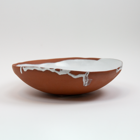 Ragnhild Wik-Skål Terracotta Stengods m/Hvit Glasur 20cm-Norway Designs