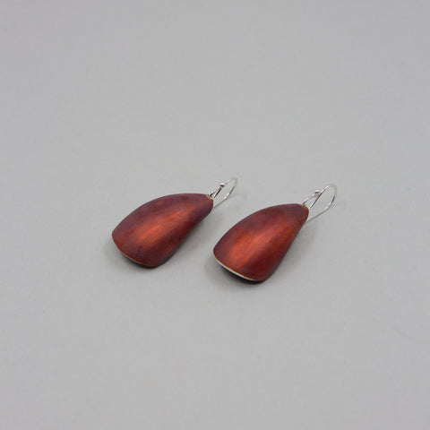 Linn Sigrid Bratland - Ørepynt Rom Stor Rød Emalje/Sølv - Norway Designs