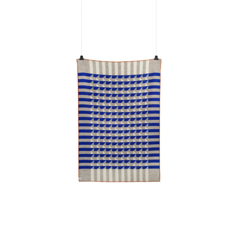 Røros Tweed Kvam Pledd Blue Throw - Norway Designs 
