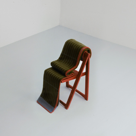 Røros Tweed Kassett Pledd Moss Green / Light Blue Grey Norway Designs