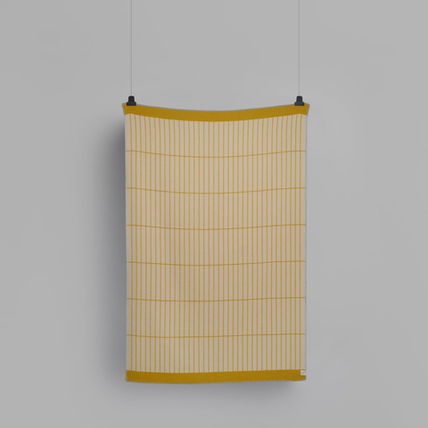 Røros Tweed Kassett Pledd Ochre Yellow Grey Beige Norway Designs