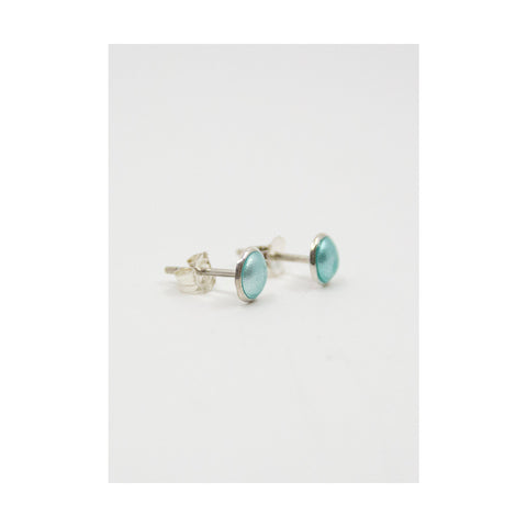 Seashell Earring Sticks Silver/Aqua