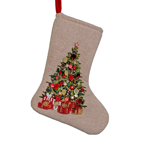 Shishi - Julestrømpe Juletre m Perler 23cm - Norway Designs