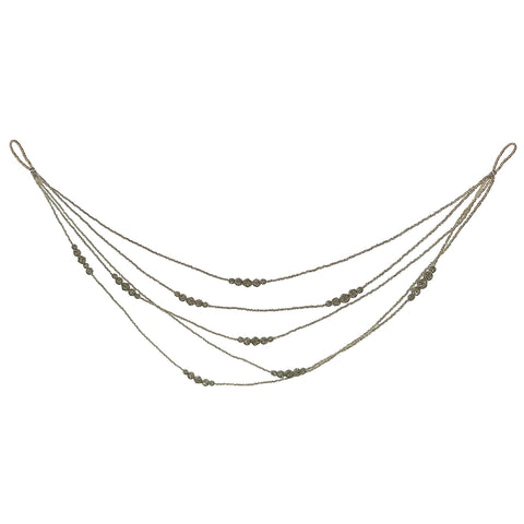 Shishi - Julepynt Girlander m Glassperler 60cm Sølv - Norway Designs