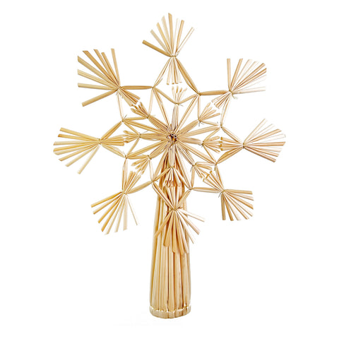 Shishi - Julepynt Toppstjerne i Strå - Snøfnugg 20cm - Norway Designs