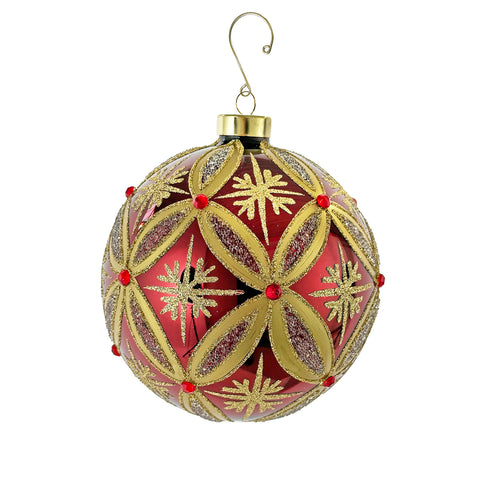 Shishi-Julekule Burgundy Gold Deco 12cm-Norway Designs